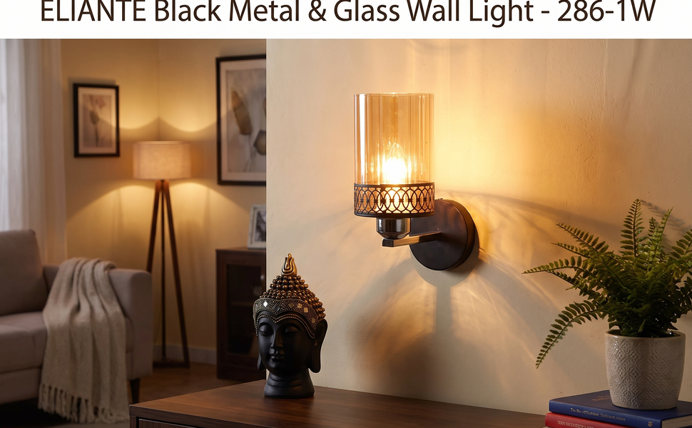 ELIANTE - Black Metal Wall Light - 286-1W Hero Lifestyle