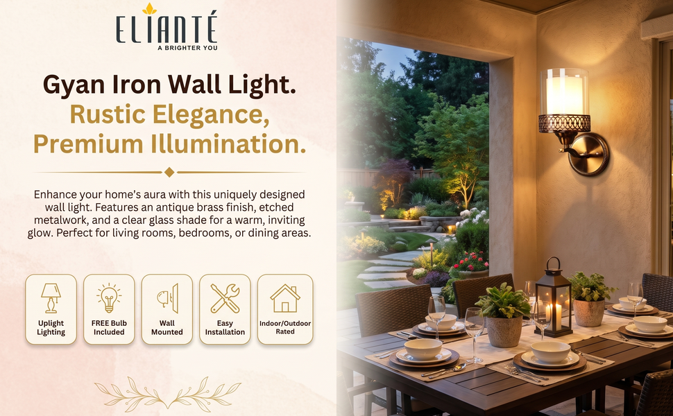 Gyan Iron Wall Light feature panel