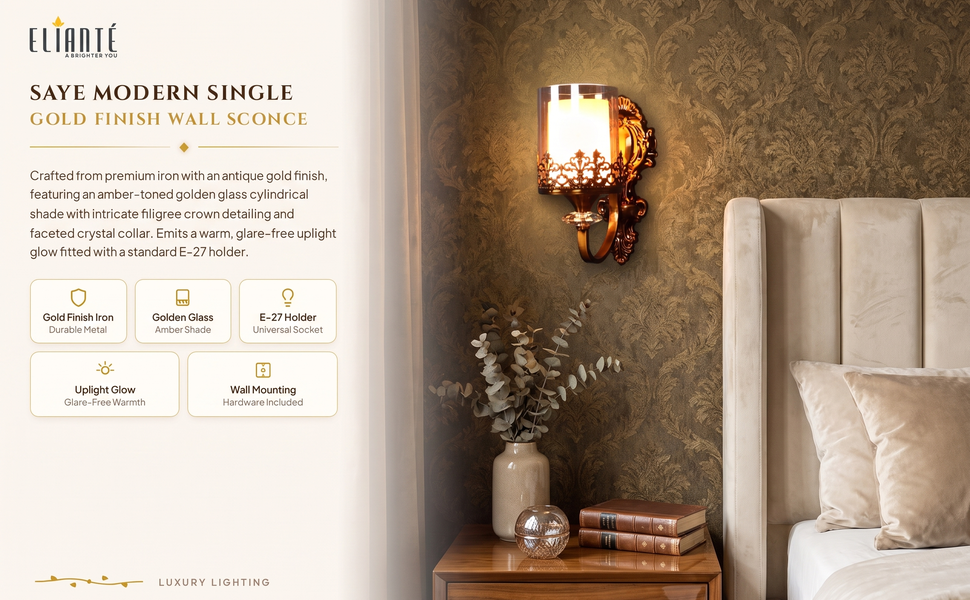 Saye Modern Single Wall Light feature panel