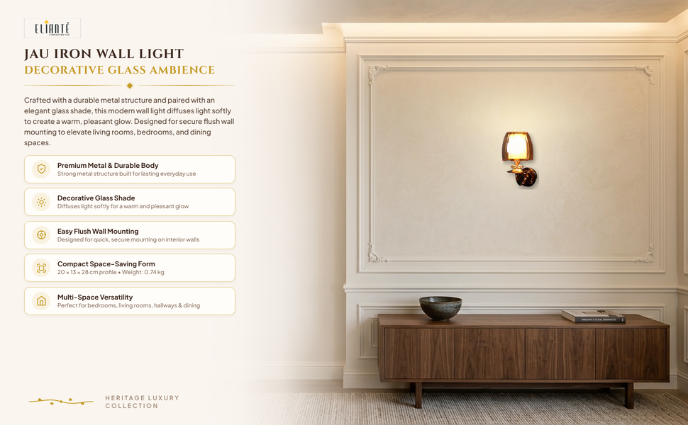 Jau Iron Wall Light feature panel