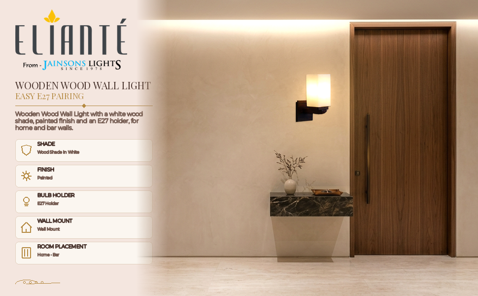 ELIANTE Wooden Wood Wall Light - 69-1W Ambiance Panel