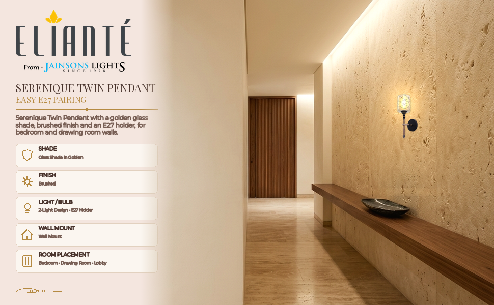 ELIANTE Serenique Twin Pendant Wall Light Ambiance Panel