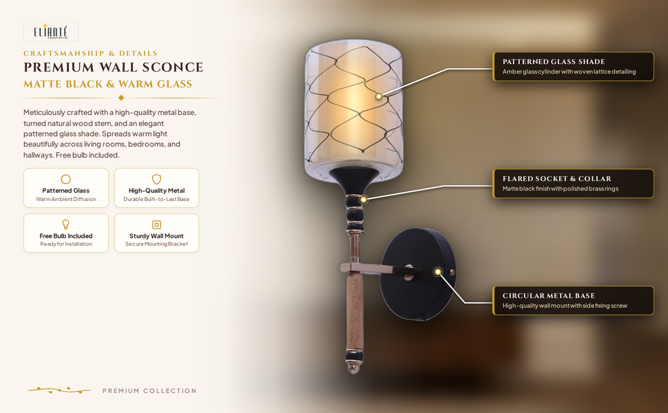 ELAINTE Premium Wall Light construction detail