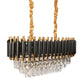1015-600X300Mm Eliante Black And Gold Crystal Chandeliers  - Inbuilt Led Color Cw + Ww + Nw