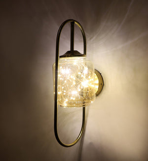 302-1W ELIANTE Glass Wall Light Gold Wall Lamp for Living Room, Bedroom, Dining Room, Kitchen - Inbult Led