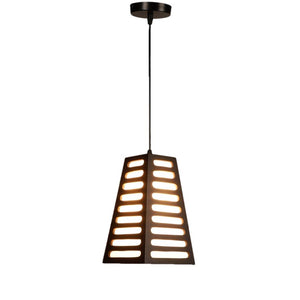 Marrón Brown Wood Hanging Light - H-77-1LP-CFL-HALO - Included Bulbs
