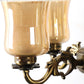 Antique Brass Metal Glass Chandelier - Included Bulb NO-1-5LP-IND
