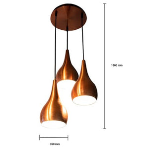 PHILIPS Blithe 3H Rose Gold Silver Round 58076 Cluster hangings