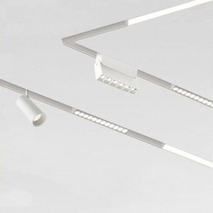 JS-FDS 20mm Magnetic Track System — White body system overview · spots · linear · grille · diffuser