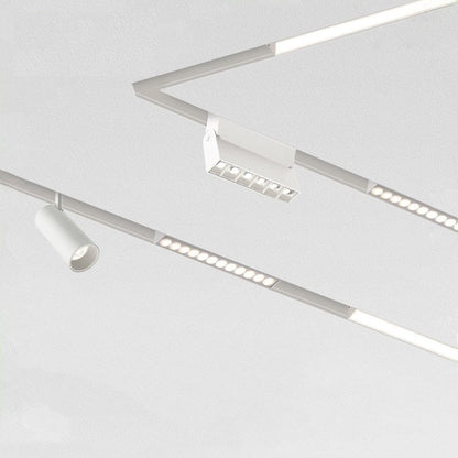 JS-FDS 20mm Magnetic Track System — White body system overview · spots · linear · grille · diffuser