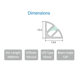 JS-JAS JSAS-Mfs-1313 Shelf Corner Alluminium Profile For Strips 002-JAS-S1313