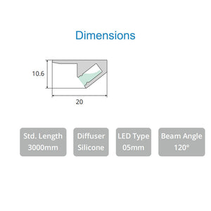 JS-JAS JSAS-Mfs-2010 Shelf Light Alluminium Profile For Strips 003-JAS-S2010