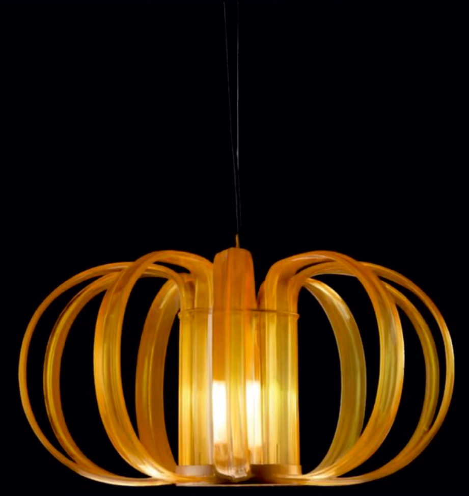 Iris Cristal (Spain) Virgo 1-Light Honey Frosted Crystal Pendant Light
