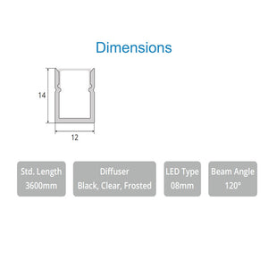 JS-JAS JSAS-Mirco Sm1214 Surface Alluminium Profile For Strips 009-JAS-S1214