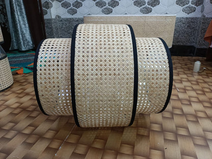 Woven Cane Drum Cascade Chandelier – A Warm Statement for Double-Height Lobbies