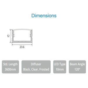 JS-JAS JSAS- Eco 2512 Surface Alluminium Profile For Strips 013-JAS-S2512