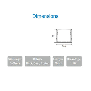JS-JAS JSAS- Eco 2518 Surface Alluminium Profile For Strips 014-JAS-S2518