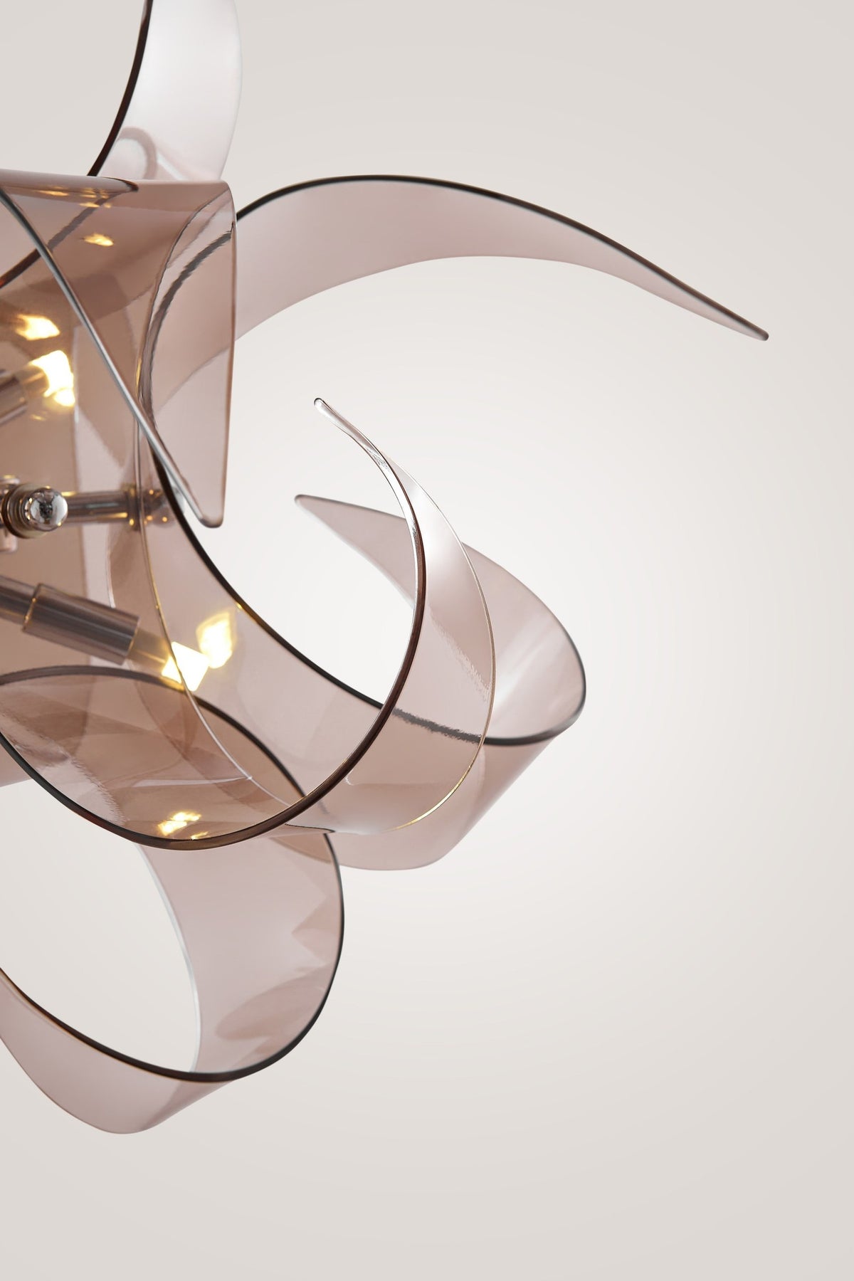 Iris Cristal (Spain) Vortex 4-Light Fume & Chrome Crystal Chandelier