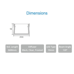 JS-JAS Surface Alluminium Profile For Strips 015-JAS-S2418