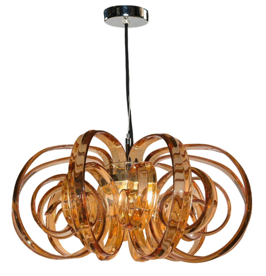 Iris Cristal (Spain) Nilo 1-Light Gold & Honey Crystal Pendant Light