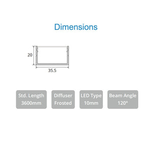 JS-JAS JSAS- Eco 3520 Surface Alluminium Profile For Strips 017-JAS-S3520