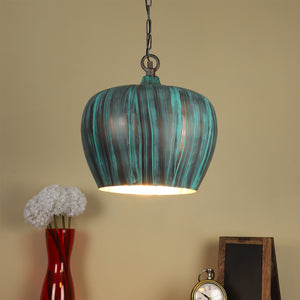 Green Metal Hanging Light - 0187-HL - Included Bulb