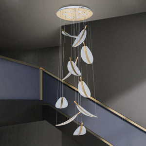 Elantra Leaf Glow Duplex Chandelier