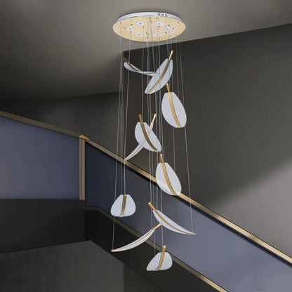 Elantra Leaf Glow Duplex Chandelier