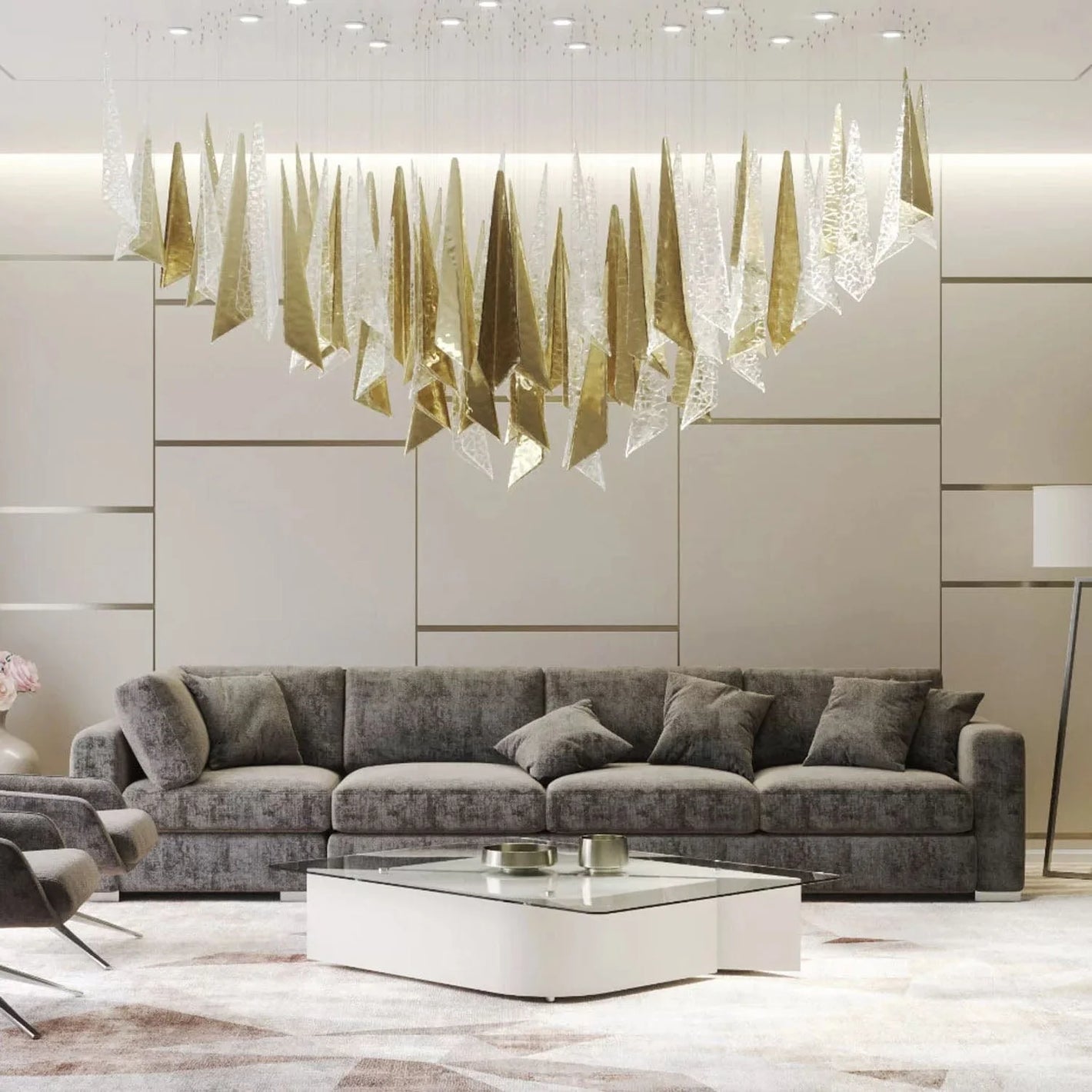 Prismora Glass Chandelier – Modern Elegance in Light