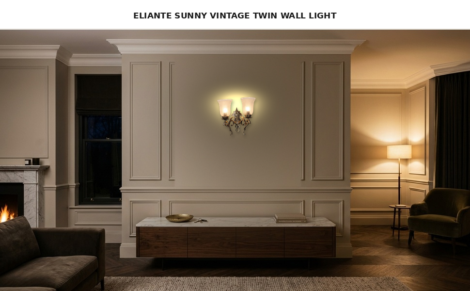 ELIANTE Sunny Vintage Twin Wall Light Hero Lifestyle