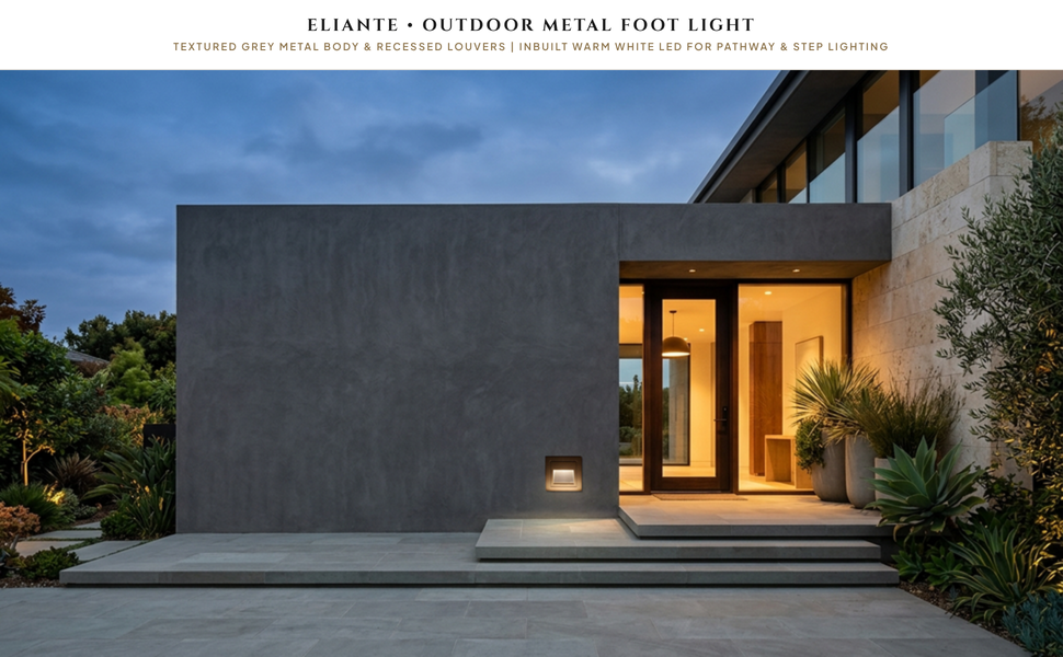 ELIANTE Grey Metal Foot Light - 32723-WW-GREY-BODY-OUTDOOR - by Jainsons Lights - Inbuit LED Hero