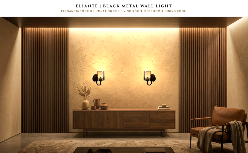 ELIANTE Black Metal Wall Light S-255-1W Hero Lifestyle