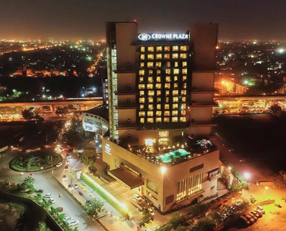 Crowne Plaza New Delhi Rohini at night – venue photo (Photo: booking.com)