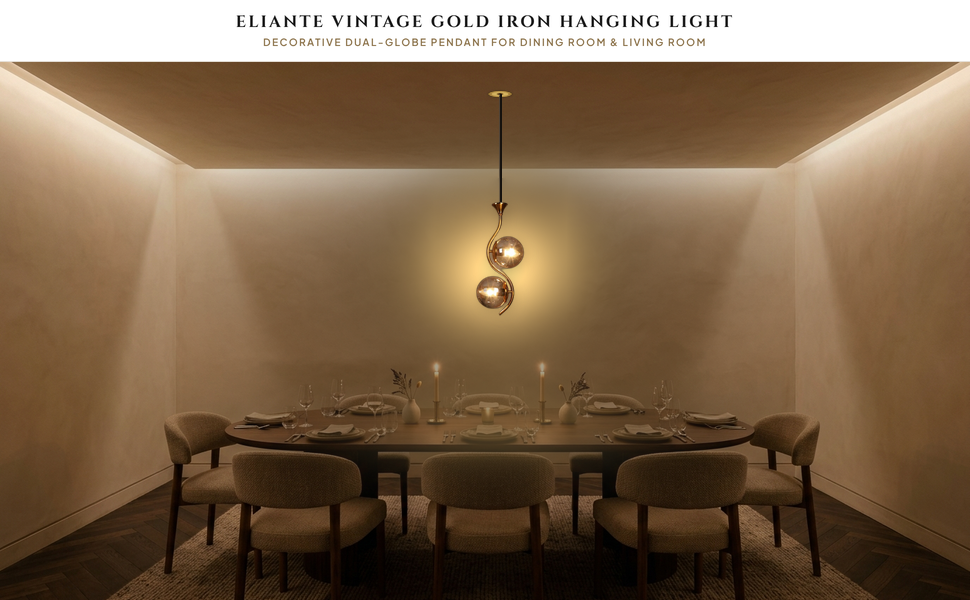 ELIANTE Aunque Gold Iron Hanging Light Vintage Decorate Hanging Lamp for Farmhouse Hero Lifestyle