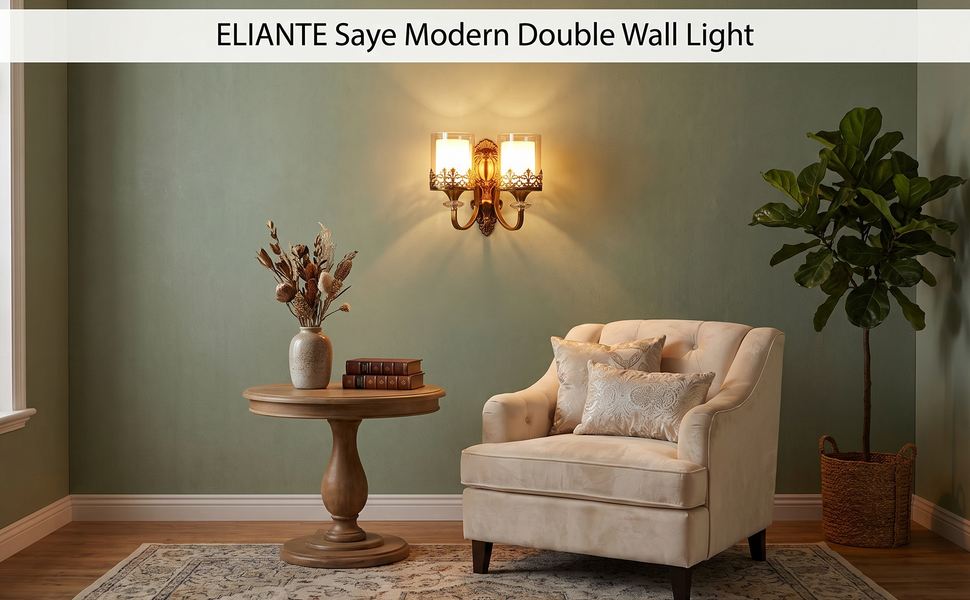 ELIANTE Saye Modern Double Wall Light Hero Lifestyle