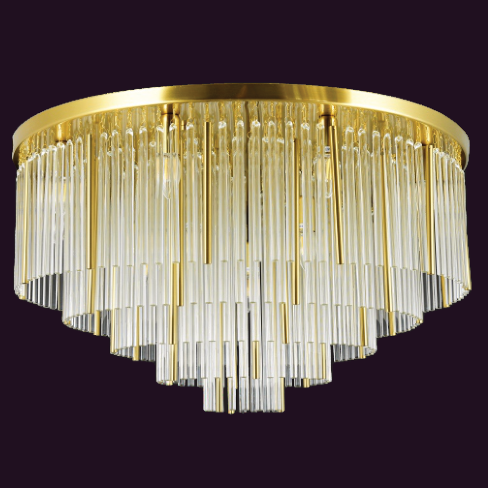 JSPHILO-7-108-15xE14 - Gold & Clear Ceiling Fixed Chandelier