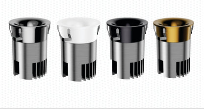 LCP-001 reflector colour options — chrome, white, black, gold mirror-finish