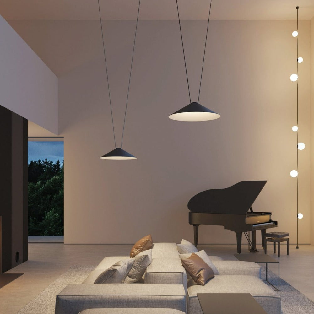 Belt Link pendants in living room