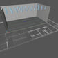 Sportball pickleball court — ORIGINAL interior-designer plan with sparse 3×10 fixtures, patchy coverage