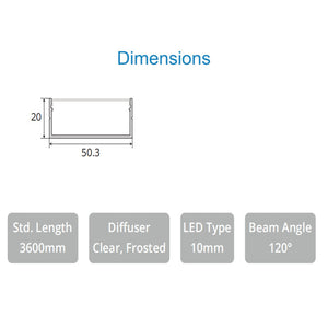 JS-JAS JSAS-Eco 5020 Surface Alluminium Profile For Strips 020-JAS-S5020