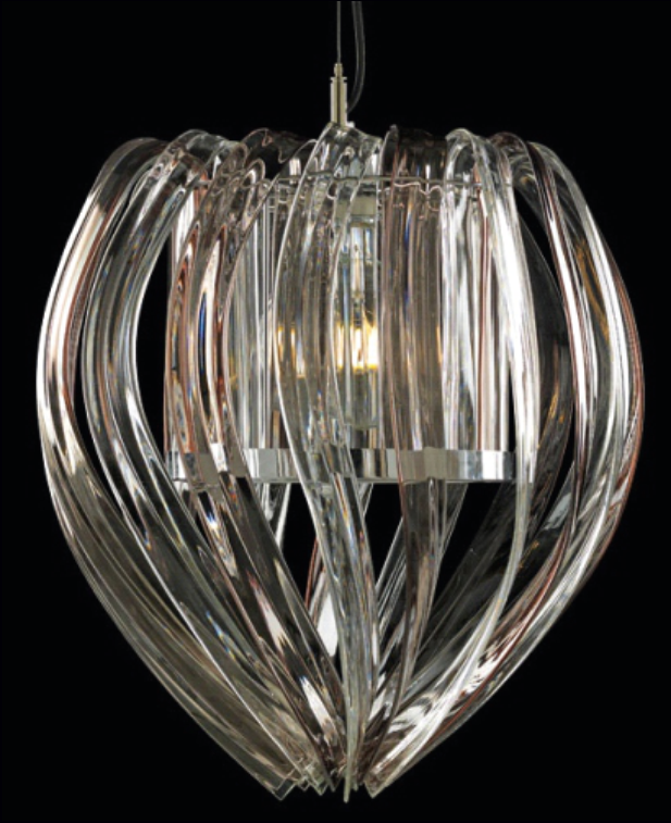 Iris Cristal (Spain) Wasp 1-Light Clear & Honey Crystal Pendant Light