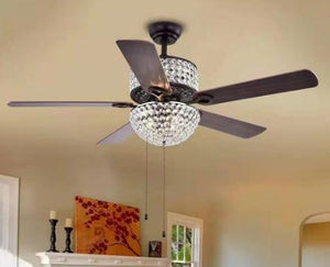 JS-FO - FI-7730 High Speed Modern Designer Fans with Light Brown Finish Metal Blades Size 1320mm