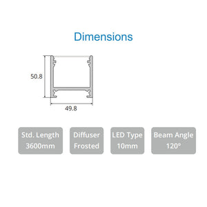 JS-JAS JSAS-Linea 5050 Surface Alluminium Profile For Strips 022-JAS-S5050