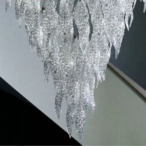 Aurora Frost Chandelier – Elegant Frosted Glass Leaves for Modern Interiors