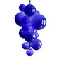 Sculptural cluster pendant featuring vibrant cobalt-blue hand-blown glass spheres in graduated sizes