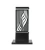 Black iron gate light with laser-cut wave pattern by Eliante, as supplied to Smart World GEMS – product view