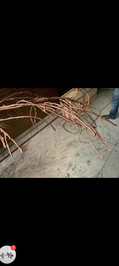 Twisted Copper Branch Canopy Chandelier – A Nature-Inspired Statement for Double-Height Spaces