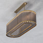 Design visual of the underside of the oval crystal rod chandelier highlighting the radial lower ring and oval canopy plate