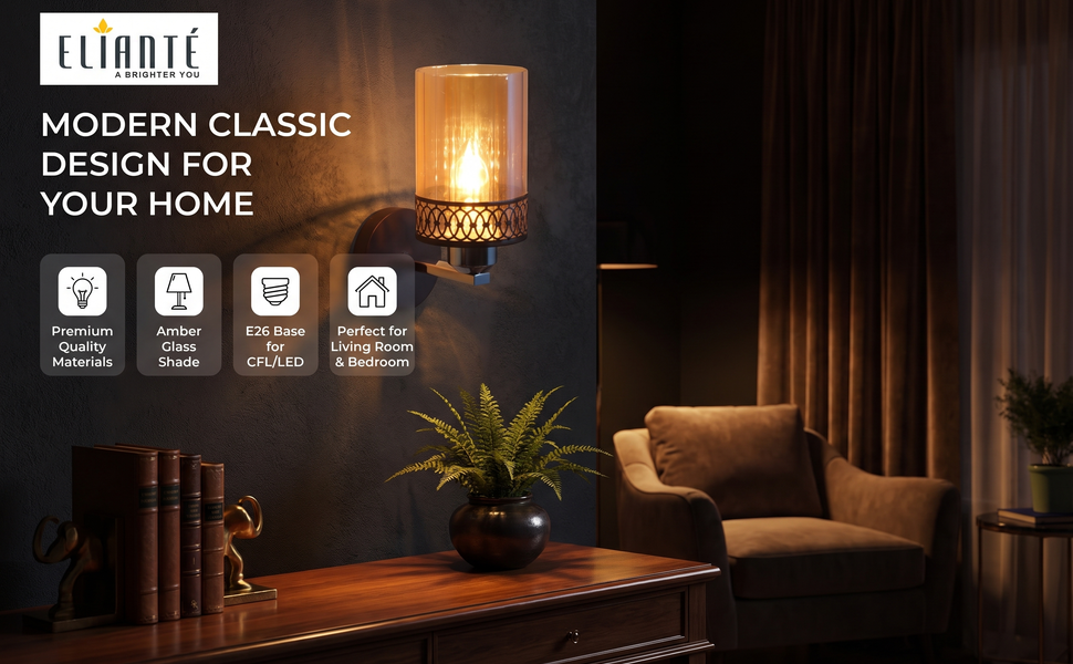 ELIANTE - Black Metal Wall Light - 286-1W Ambiance Panel