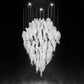 Aurora Frost Chandelier – Elegant Frosted Glass Leaves for Modern Interiors